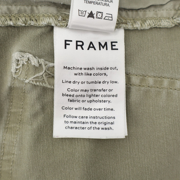 Frame Women's Safari Paperbag Cargo Belted Pants in Washed Olive Green Sz 30 - Picture 6 of 7